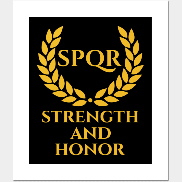 Ancient Rome SPQR Roman Eagle Legion Strength And Honor Wall Art by Styr Designs